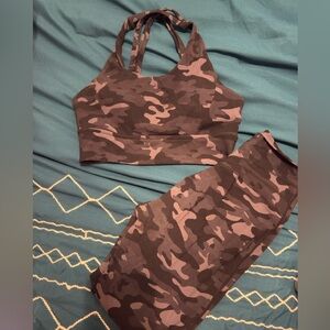 Buff Bunny Camo Print Sports Bra and Leggings Set